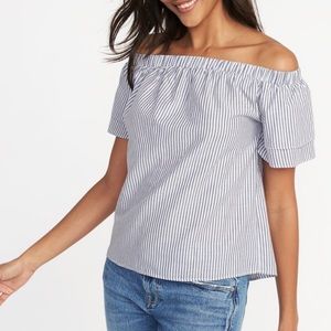 Old Navy Off Shoulder Stripe Top Size Large